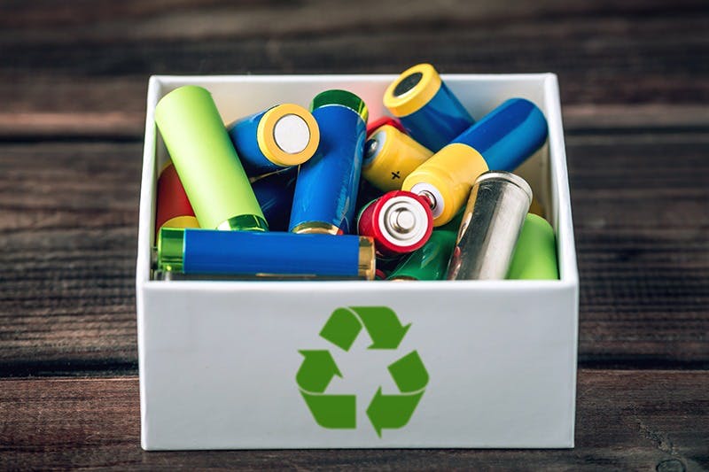 recycled batteries